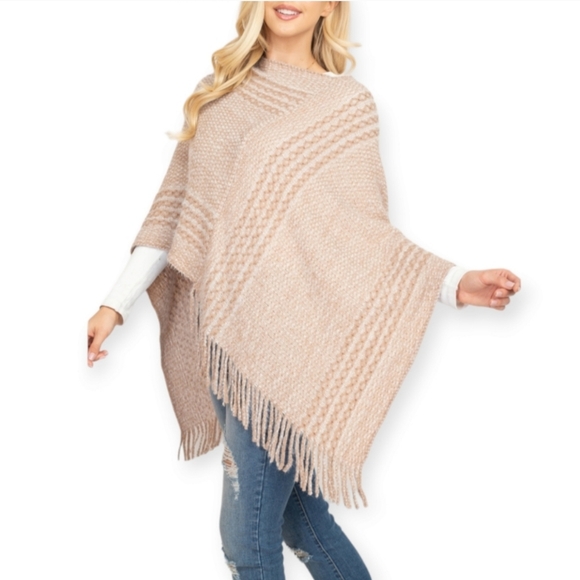 Poncho Sweater With Fringe - Picture 5 of 11